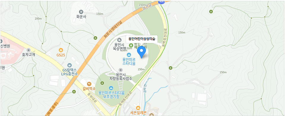 용인어린이상상의 숩 카카오맵 지도
